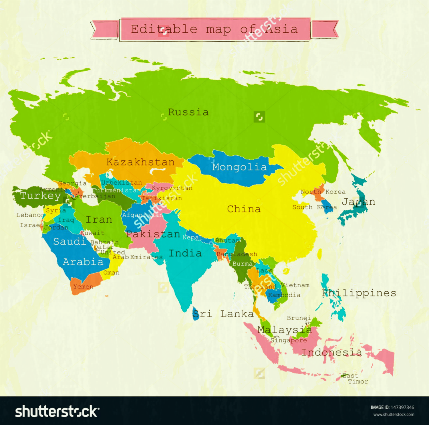 1500x1485 Free Vector World Map With Country Names Fresh All Asian Countries