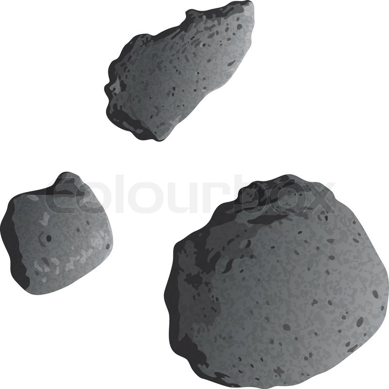 800x800 Asteroids, Isolated On White Stock Vector Colourbox