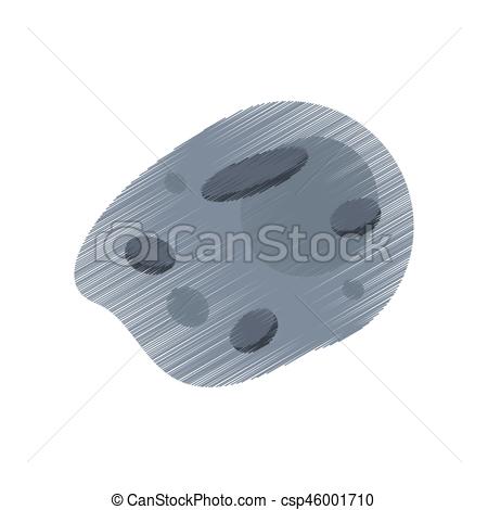 450x470 Drawing Asteroid Meteorite Rock Image Vector Illustration Eps 10.