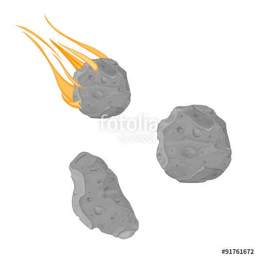 500x500 Falling Meteorite With Asteroid Icon Illustrations