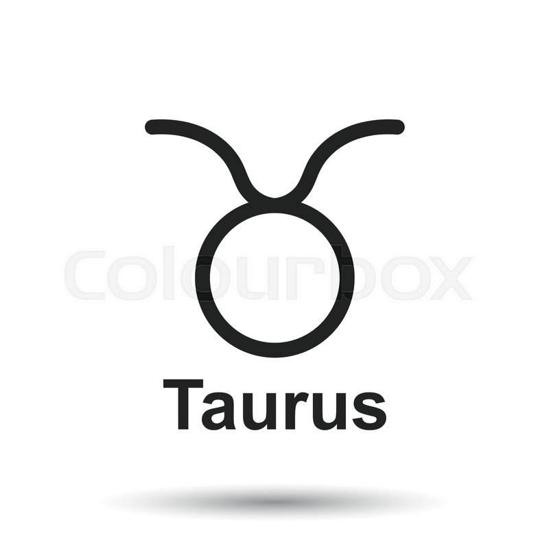 800x800 Taurus Zodiac Sign. Flat Astrology Vector Illustration On White