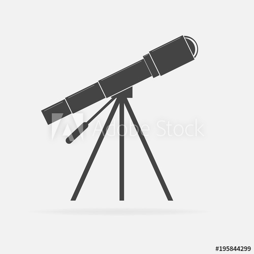 500x500 Vector Spyglass Icon For Astronomy. Vector Icons Telescope