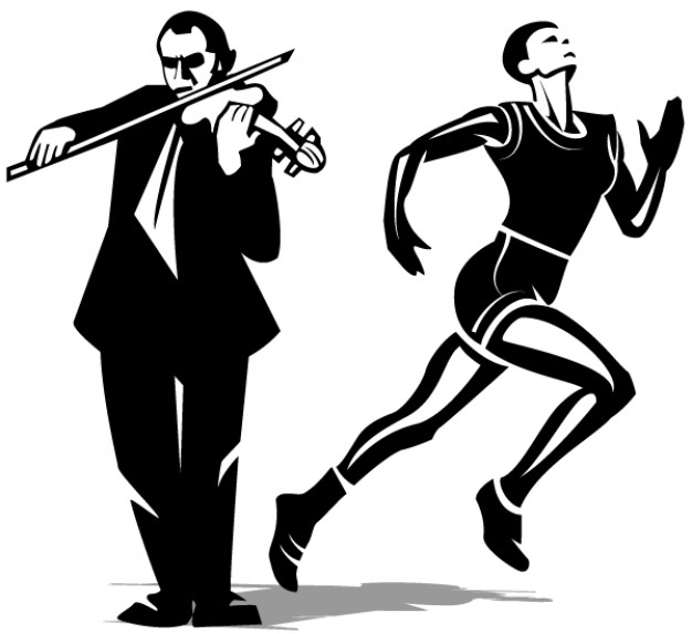 626x573 Athlete And Violinist Vector Clip Art Vector Free Download