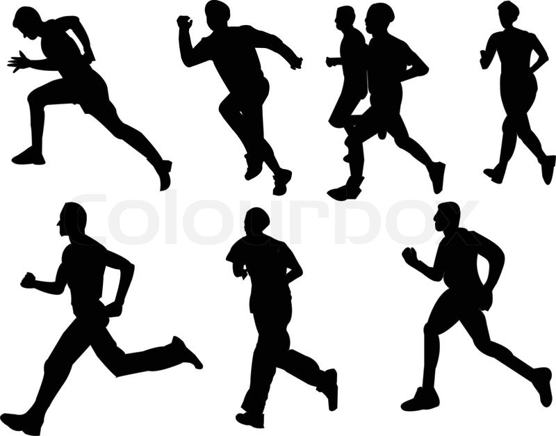 800x627 Athletic Running Collection Eps Stock Vector Colourbox