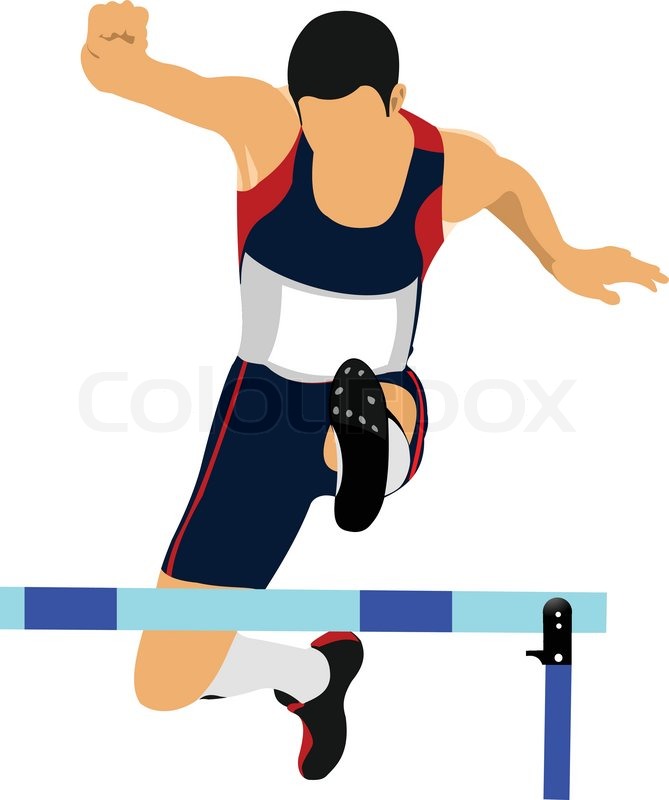 669x800 Illustration Of A Track And Field Athlete Running Jumping The