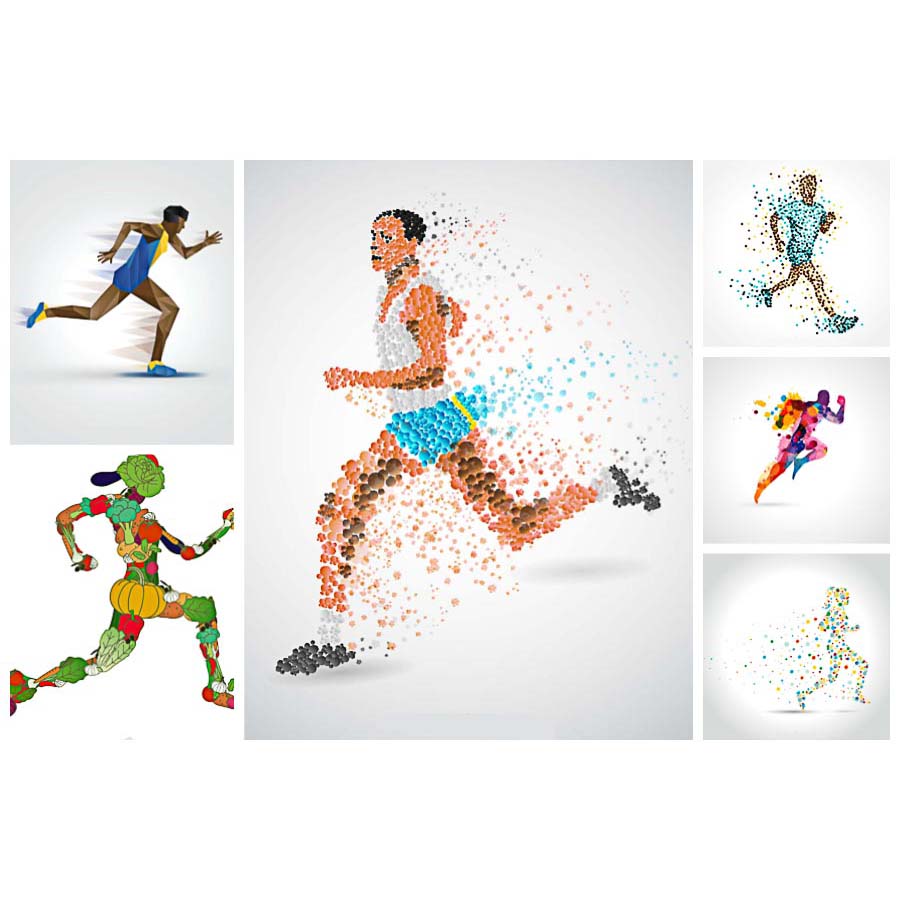 900x900 Running Athlete Abstract Vector Free Download