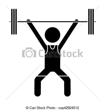 450x470 Silhouette Man Weight Lifter Sport Athlete Vector Illustration Eps 10.