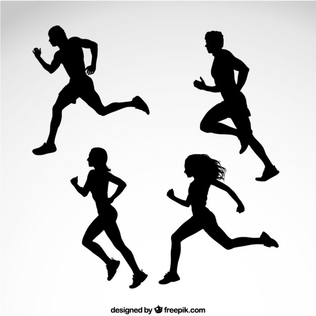 626x626 Silhouettes Of Runners Vector Free Download