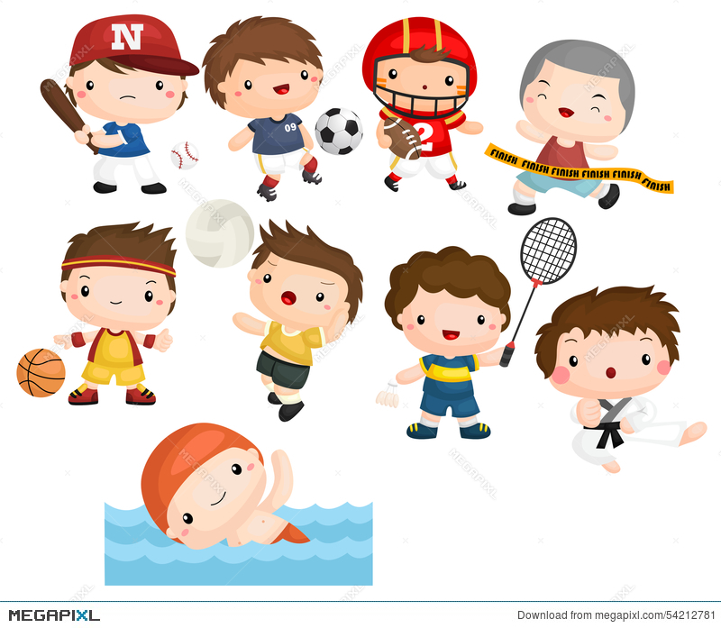 800x697 Sport Athlete Vector Set Illustration 54212781