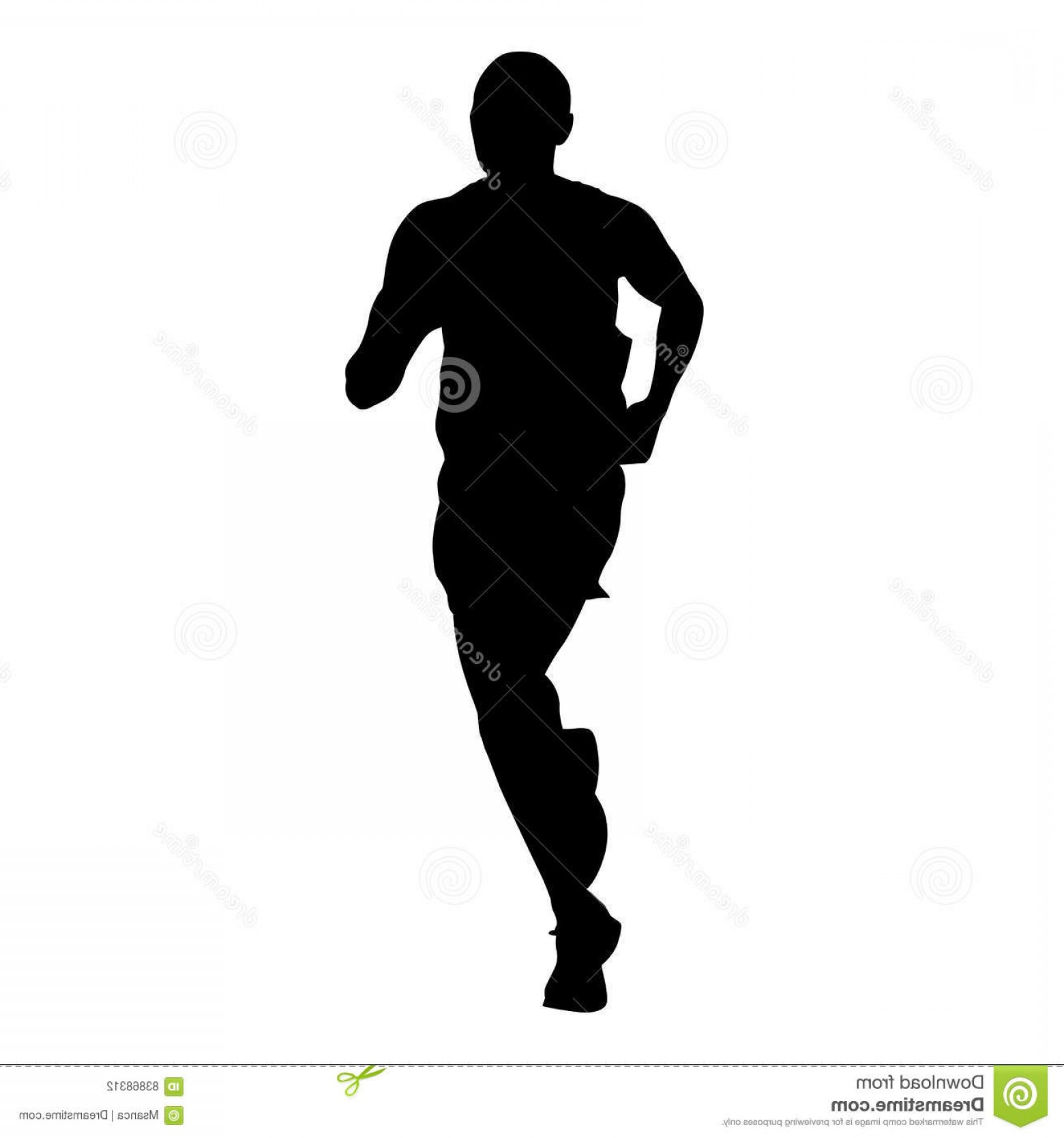 1560x1668 Stock Illustration Marathon Runner Athlete Vector Silhouette