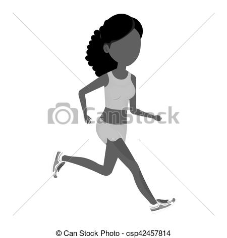 450x470 Woman Running Character Athlete Vector Illustration Design.