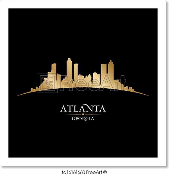 561x581 Free Art Print Of Atlanta Georgia City Skyline Silhouette Black