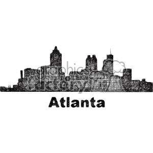 300x300 Royalty Free Black And White City Skyline Vector Clipart Usa