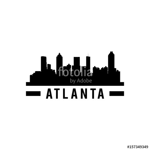 500x500 Silhouette Of City Skyline Landscape Of Atlanta Georgia City