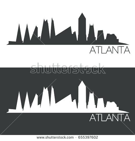 450x470 Atlanta Skyline Silhouette Skyline Silhouette Abstract Design City