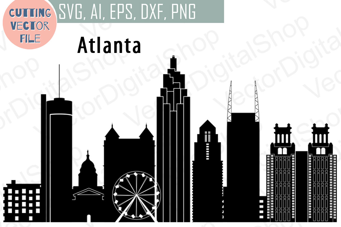 1158x772 Atlanta Vector, Georgia Skyline Usa City, Svg, Jpg, Png, Dwg, Cdr