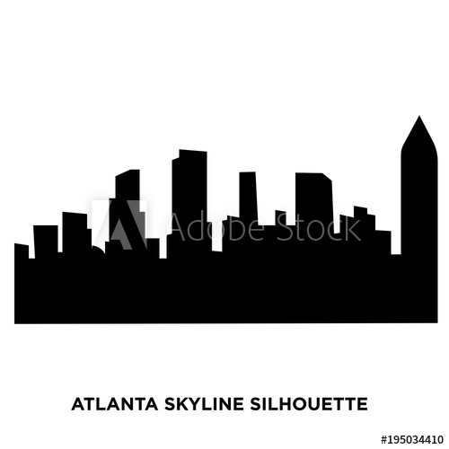 500x500 Atlanta Skyline Silhouette On White Background
