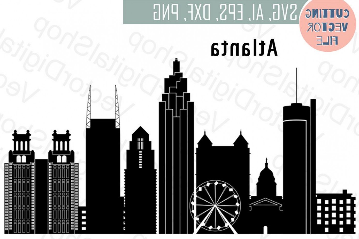 1389x926 Atlanta Vector Georgia Skyline Usa City Svg Jpg Png Dwg Cdr Eps Ai