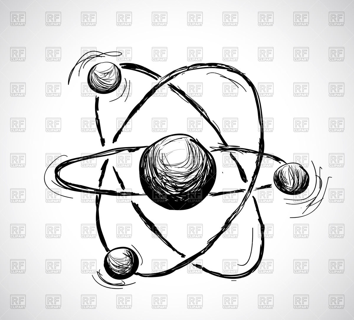 1200x1086 Hand Drawn Atom Vector Image Vector Artwork Of Objects