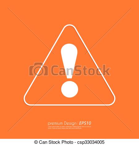 450x470 Stock Vector Linear Icon Attention. Flat Design.
