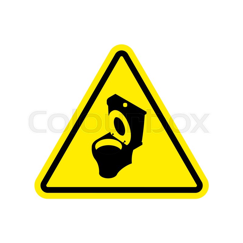 800x800 Warning Wc. Toilet Bowl On Yellow Triangle. Road Sign Attention