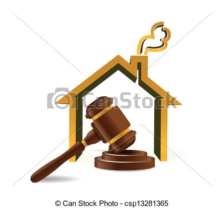 450x417 Real Estate Auction Illustration Design Over White.