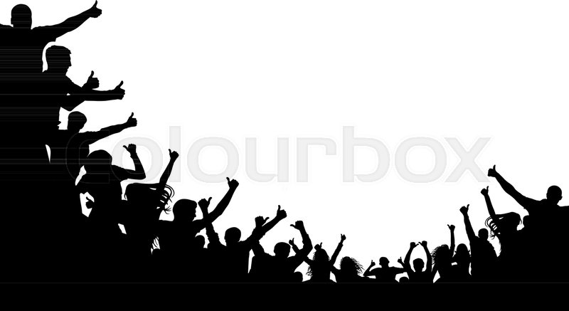 800x437 Crowd Of People Shows The Index Finger Up. Thumb Up Class