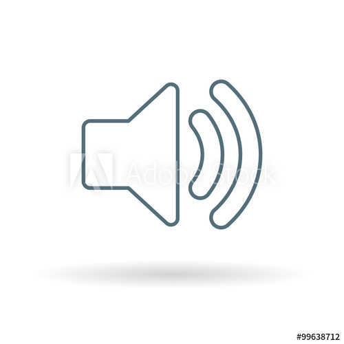 500x500 Audio Icon. Speaker Sign. Volume Symbol. Thin Line Icon On White