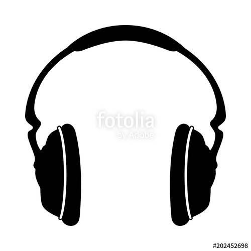 500x500 Headphones Icon. Earphones, Audio Icon. Vector Illustration