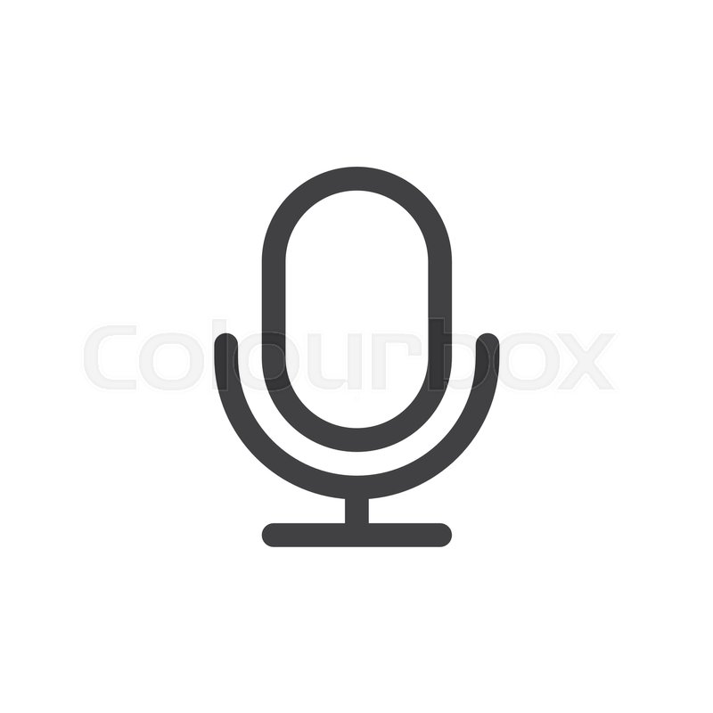 800x800 Old Microphone Line Simple Icon, Outline Vector Sign, Linear Style