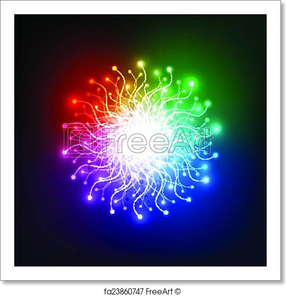 561x581 Free Art Print Of Abstract Aura Light Network Tech, Vector