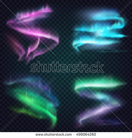 450x470 Tepees With Aurora Borealis Background Vector Image