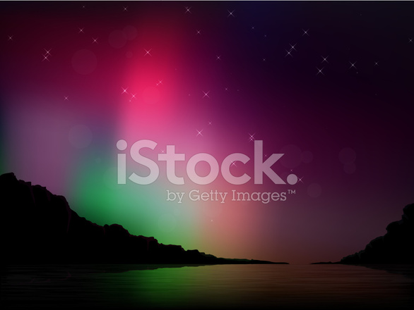 586x440 Vector Aurora Borealis Stock Vector
