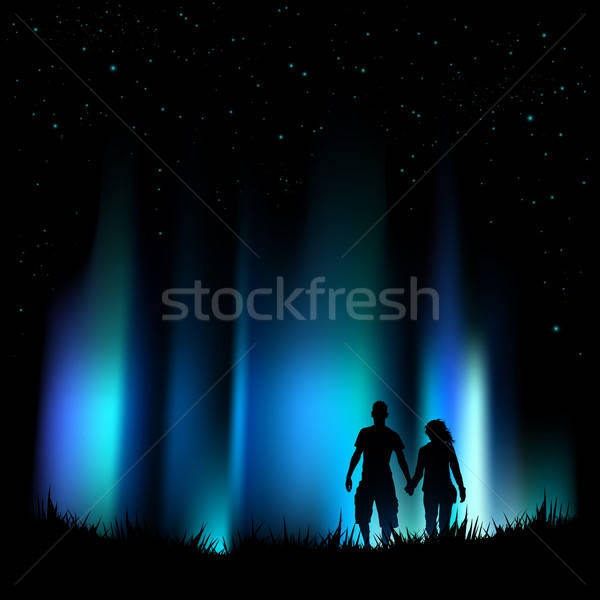 600x600 Northern Lights Aurora Vector Illustration James Thew