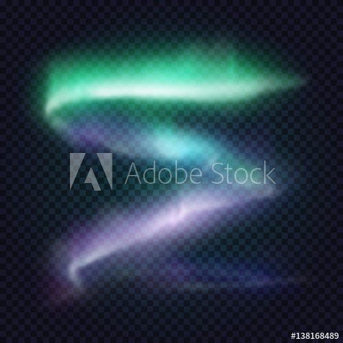 500x500 Realistic Northern Lights. Vector Aurora Borealis On Transparent