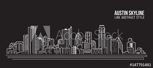 500x222 Cityscape Building Line Art Vector Illustration Design