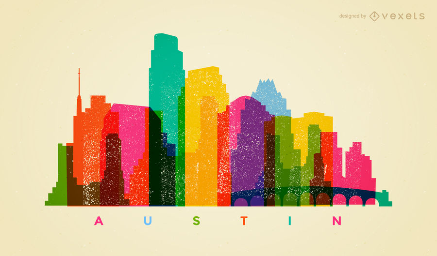 900x529 Colorful Austin Skyline