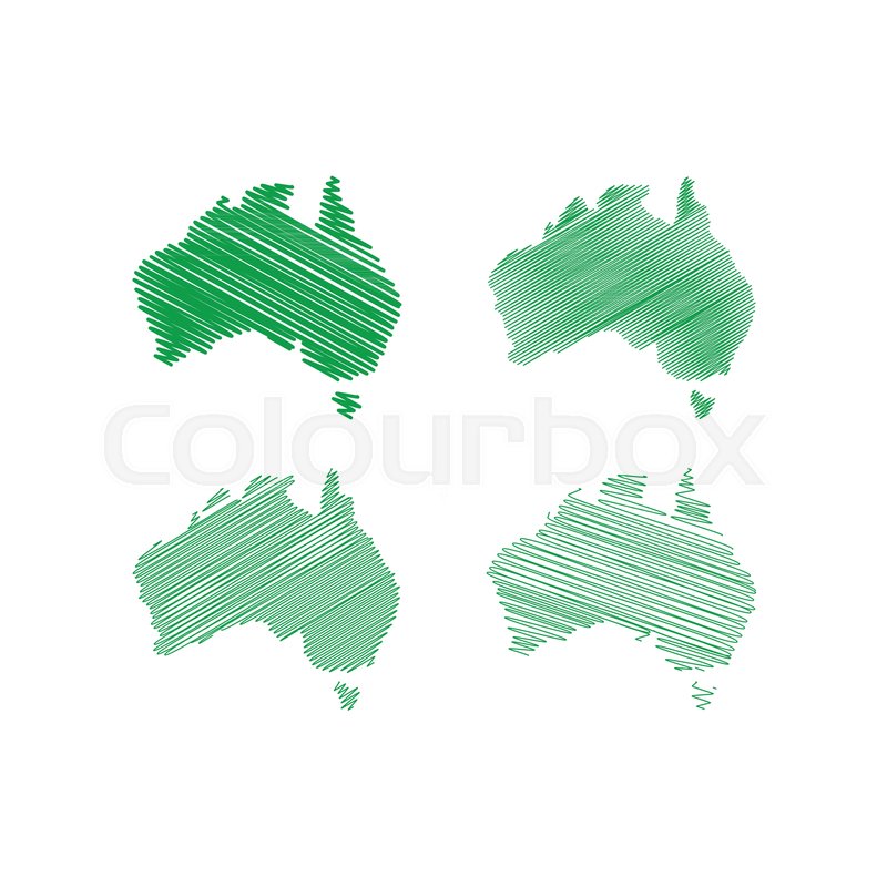 800x800 Scribble Australia Map Vector Design Template Eps10 Stock Vector