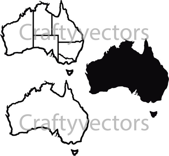 570x526 Australia Map Vector File Svg Etsy