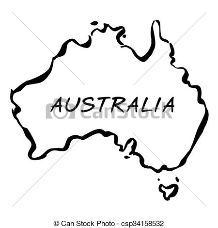 450x470 Black Vector Map Of Australia.