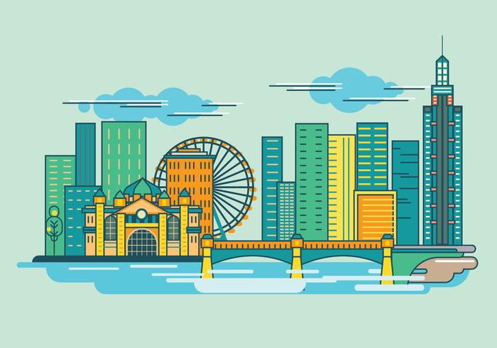 700x490 Melburne City Skyline Australia Vector