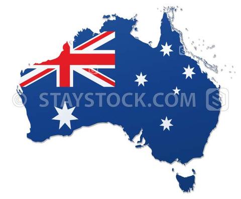 480x397 Australia Flag Map Vector Staystock