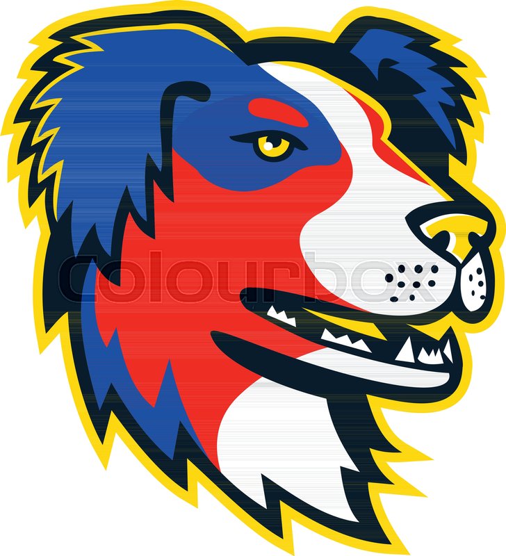 728x800 Mascot Icon Illustration Of Head Of An Australian Shepherd Dog Or