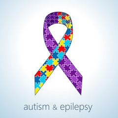 240x240 Vector Illustration Of Autism And Epilepsy Connection Concept