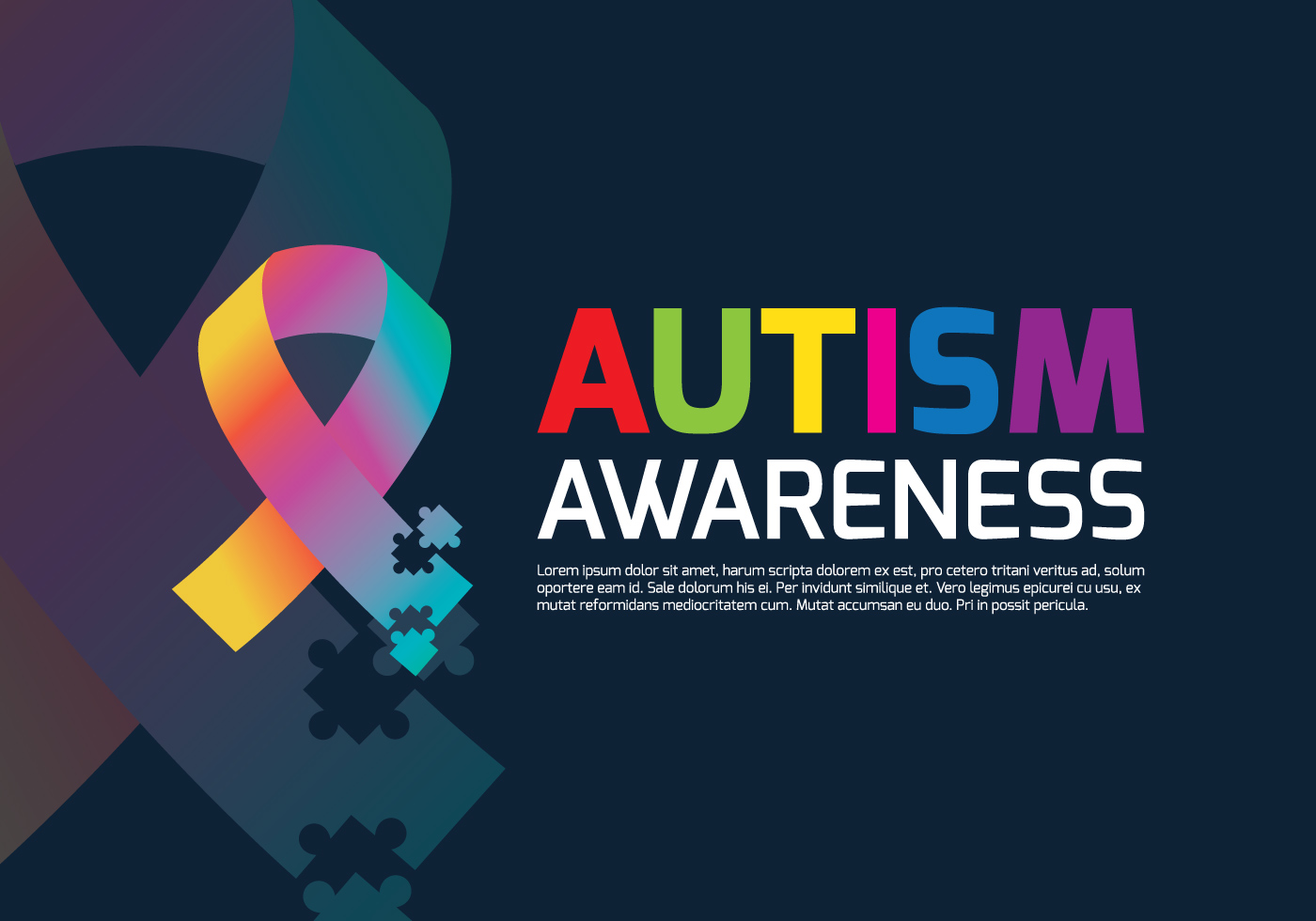 1400x980 Autism Ribbon Free Vector Art