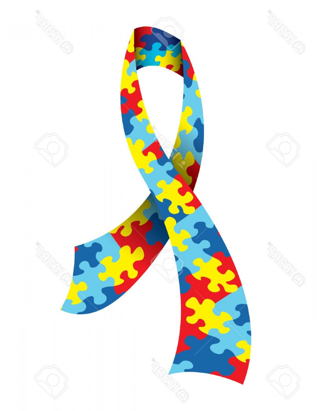 1204x1560 Photoa Vector Illustration Of An Autism Awareness Ribbon Made With