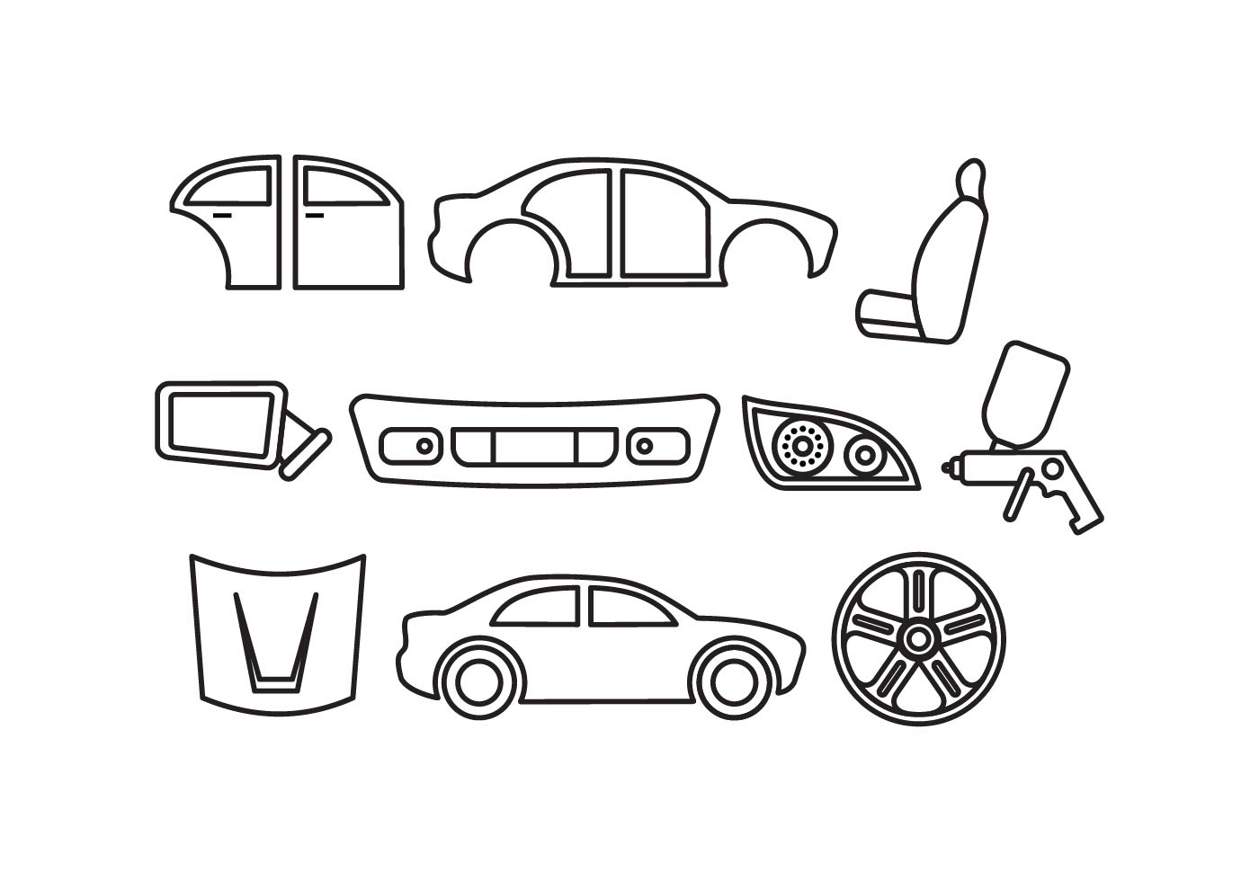 1400x980 Free Auto Body Vector
