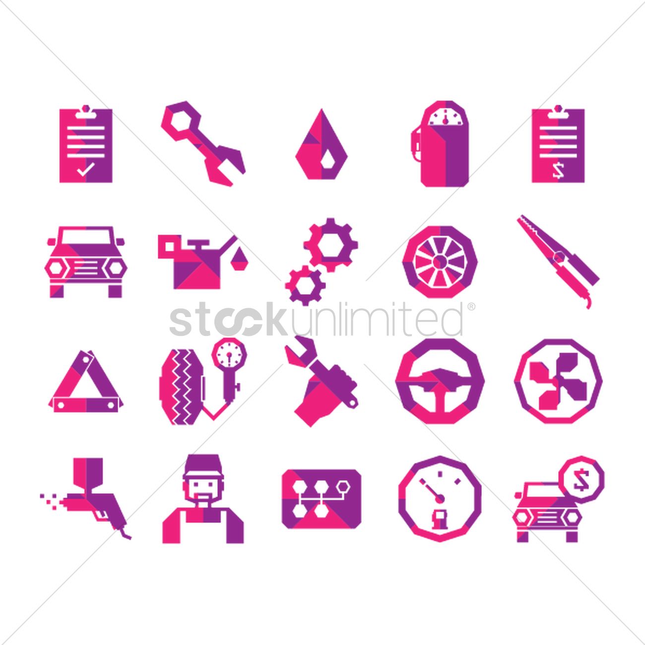 1300x1300 Collection Auto Parts Vector Image