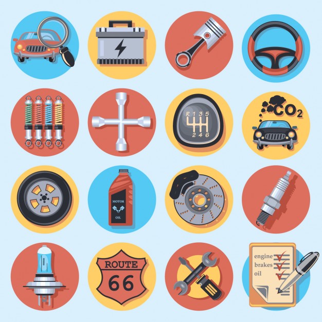 626x626 Car Repair Icon Collection Vector Free Download
