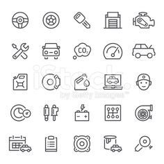 236x236 Flat Line Icons For Car Service Icons Vector Illustration Logo